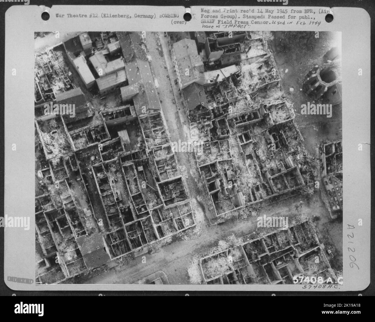 May 1945 Bombed Out Section Of Elienberg, Germany, Made From A 9Th