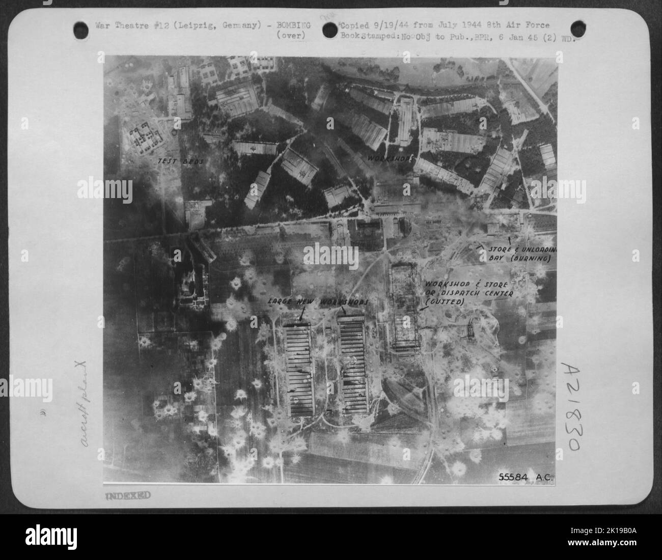 Leipzig, Taucha, Germany aero-engine works severely damaged Stock Photo