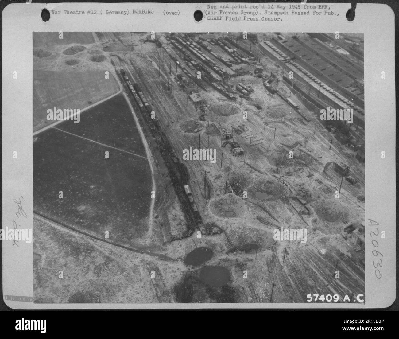 May 1945 A Bombed Out Railroad Marshalling Yard Near Eleinberg