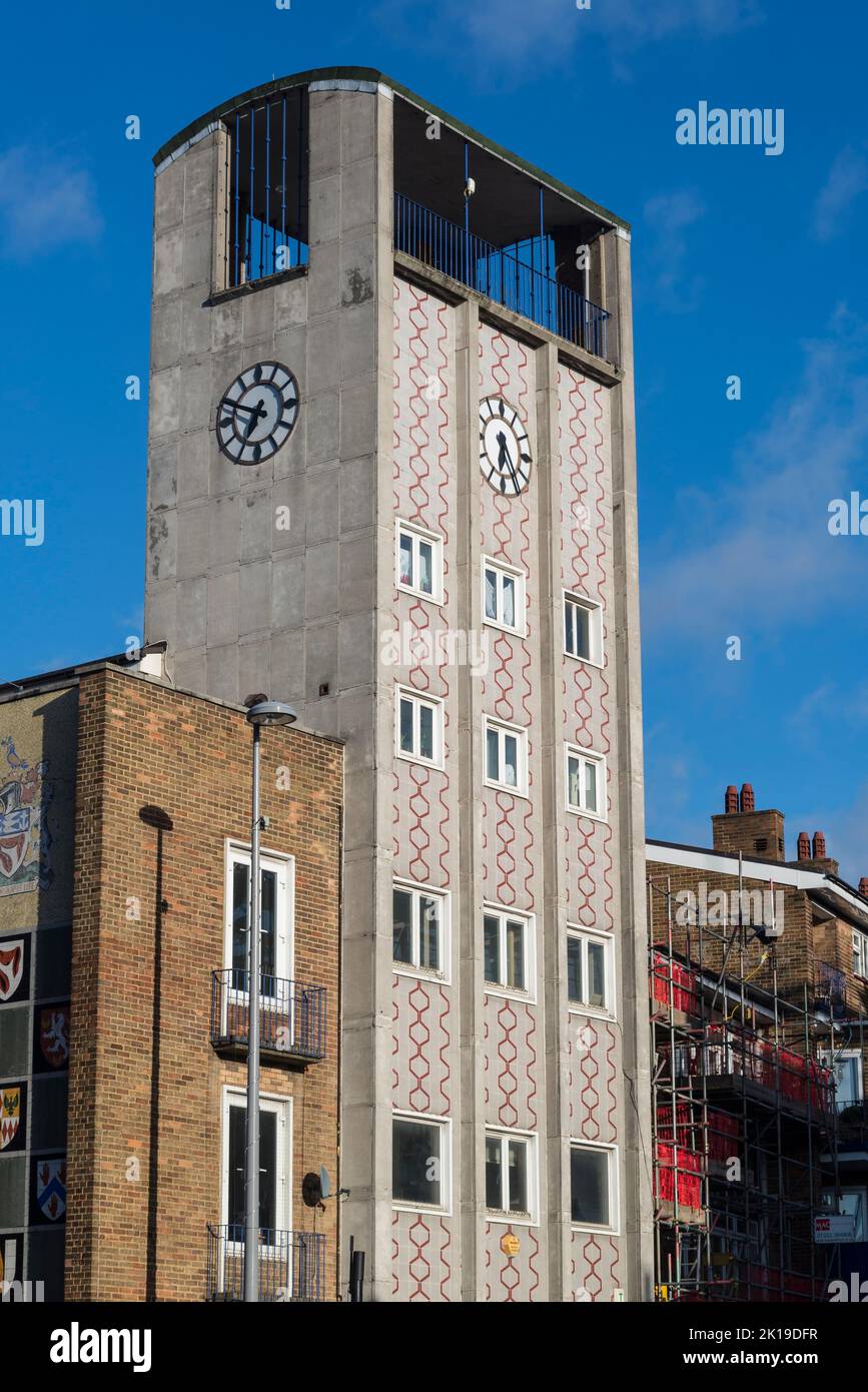 Clock Tower, site of German bomb, High Street Church Hill