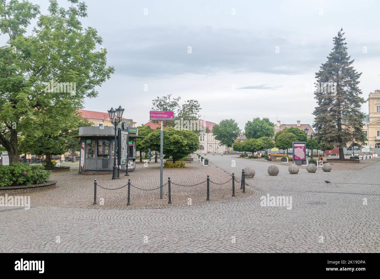 Kutno, Poland - May 30, 2022: The Polish Marshal Jozef Pilsudski square. Stock Photo