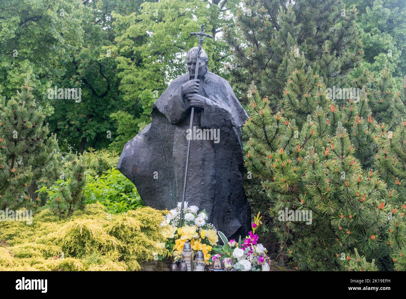 Piotrkow Trybunalski, Poland - May 30, 2022: Pope John Paul II monument. Stock Photo