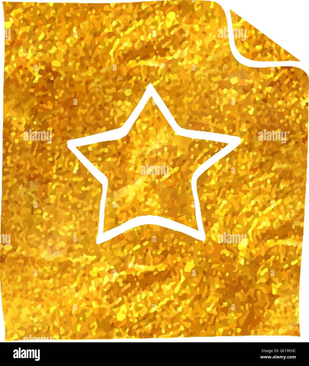 Hand drawn Favorite icon in gold foil texture vector illustration Stock ...
