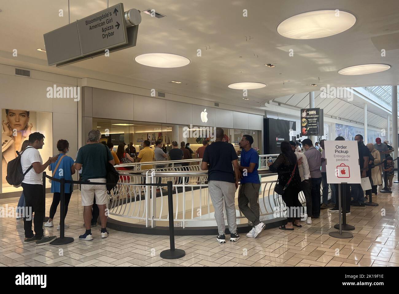 Tysons Corner, VA, USA. 16th Sep, 2022. View of shoppers lined up to