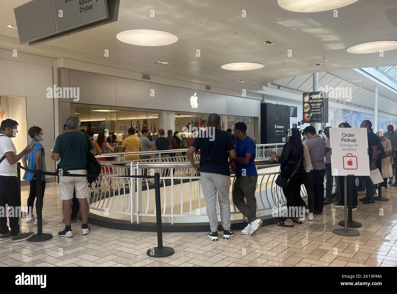 Tysons Corner, VA, USA. 16th Sep, 2022. View of shoppers lined up to