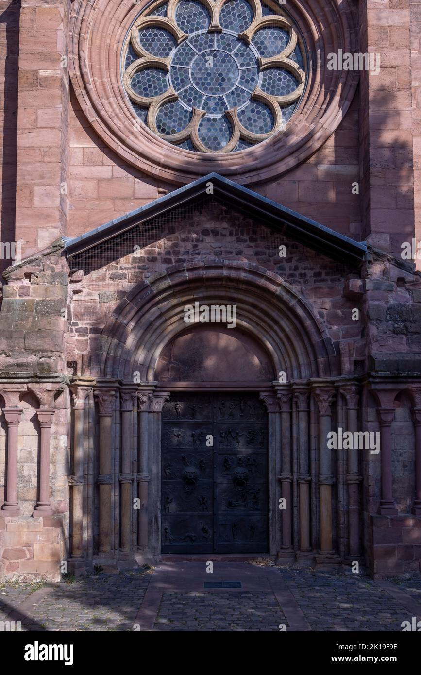 entrance portal, Dominican church of St. Paul, Worms, Germany Stock Photo