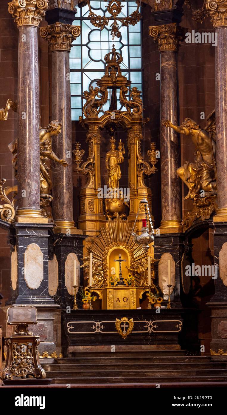 high altar of Balthasar Neumann, St Peter's Cathedral, Wormser Dom, Worms, Rhineland-Palatinate, Germany Stock Photo
