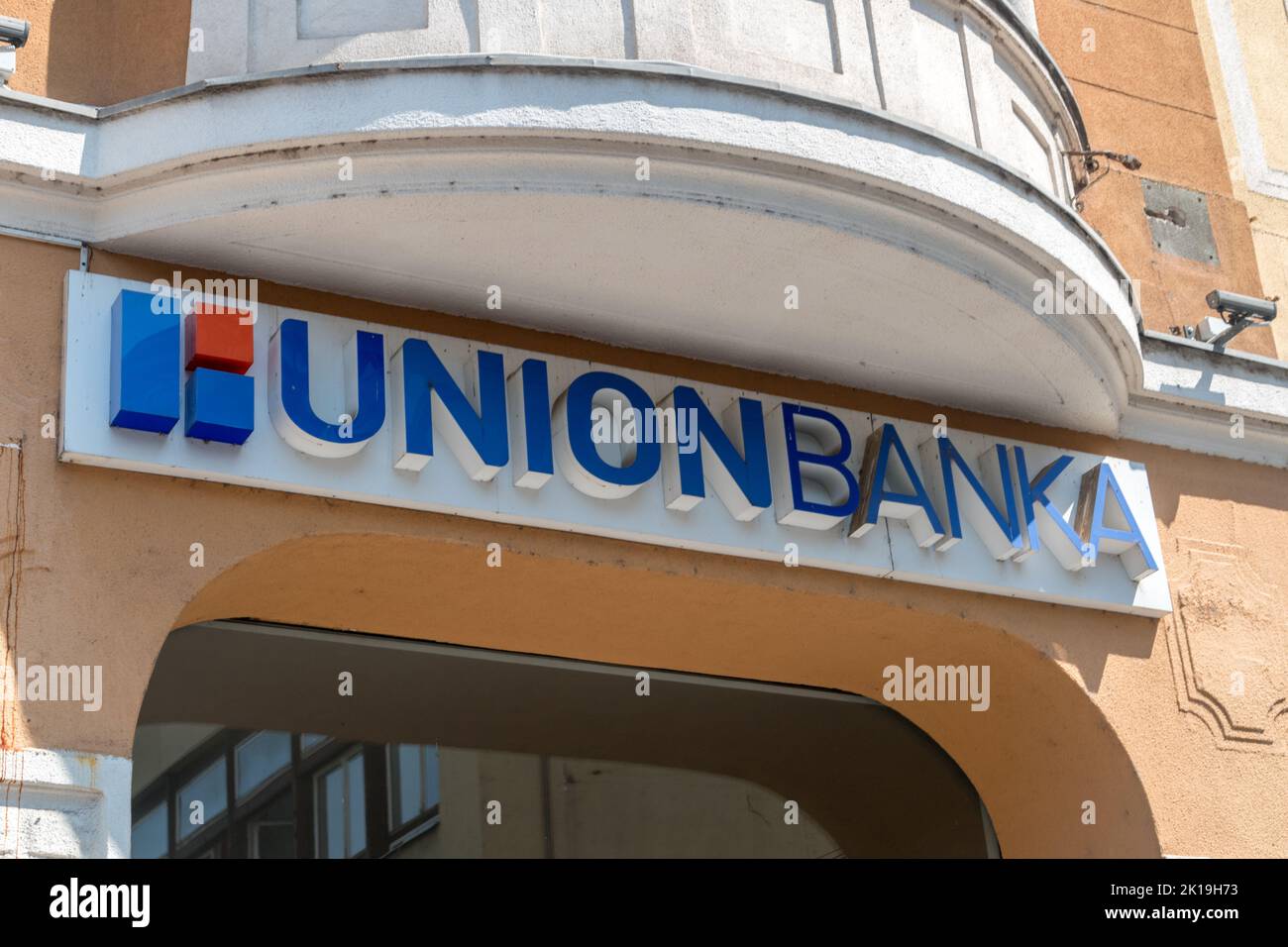 Sarajevo, Bosnia and Herzegovina - June 3, 2022: Logo and sign of Union