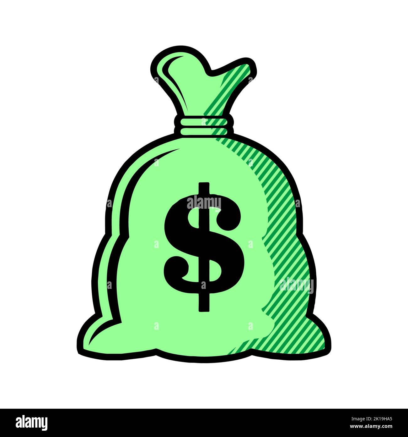 Money bag with US dollar sign icon. Simple illustration of money bag ...