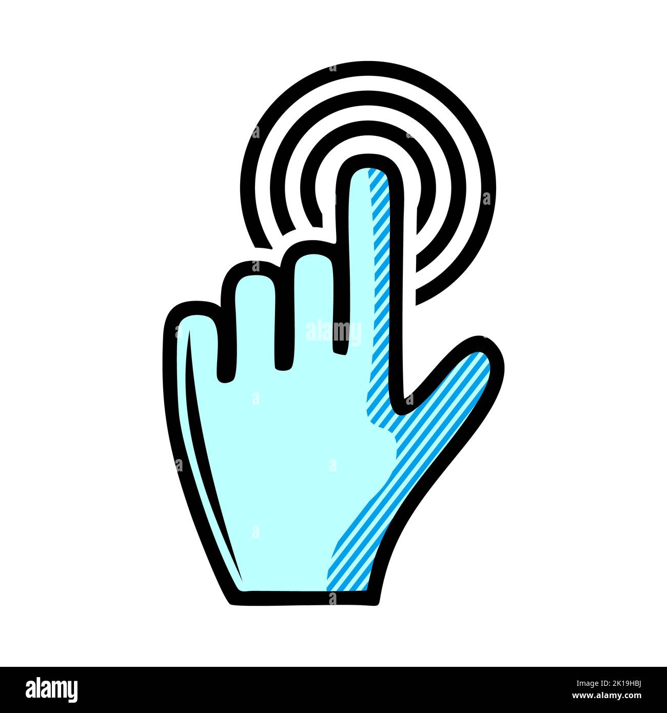 Click hand icon pointer on a white background. Vector illustration ...