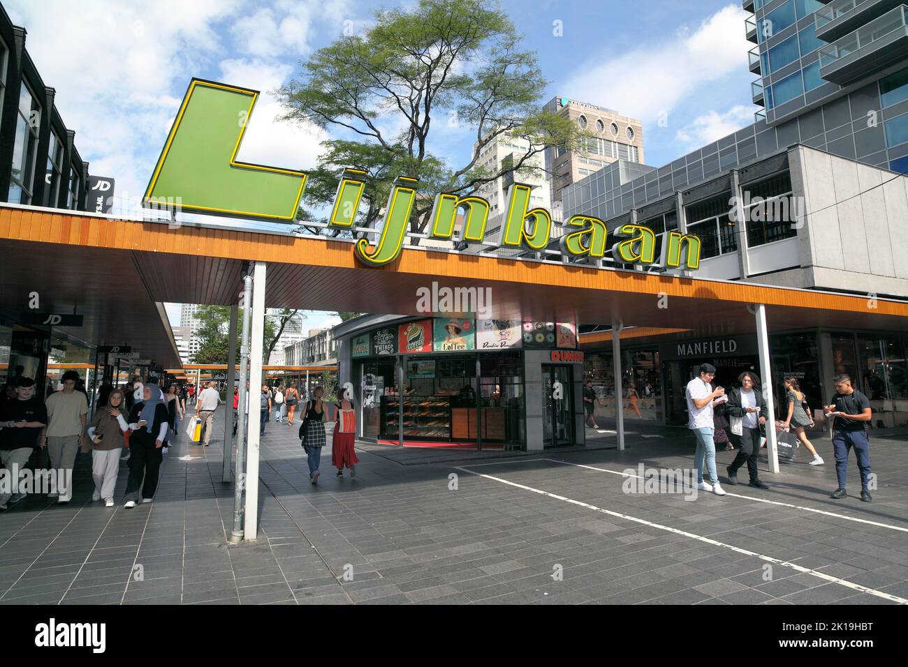 The Lijnbaan shopping area in Rotterdam, The Netherlands. Stock Photo