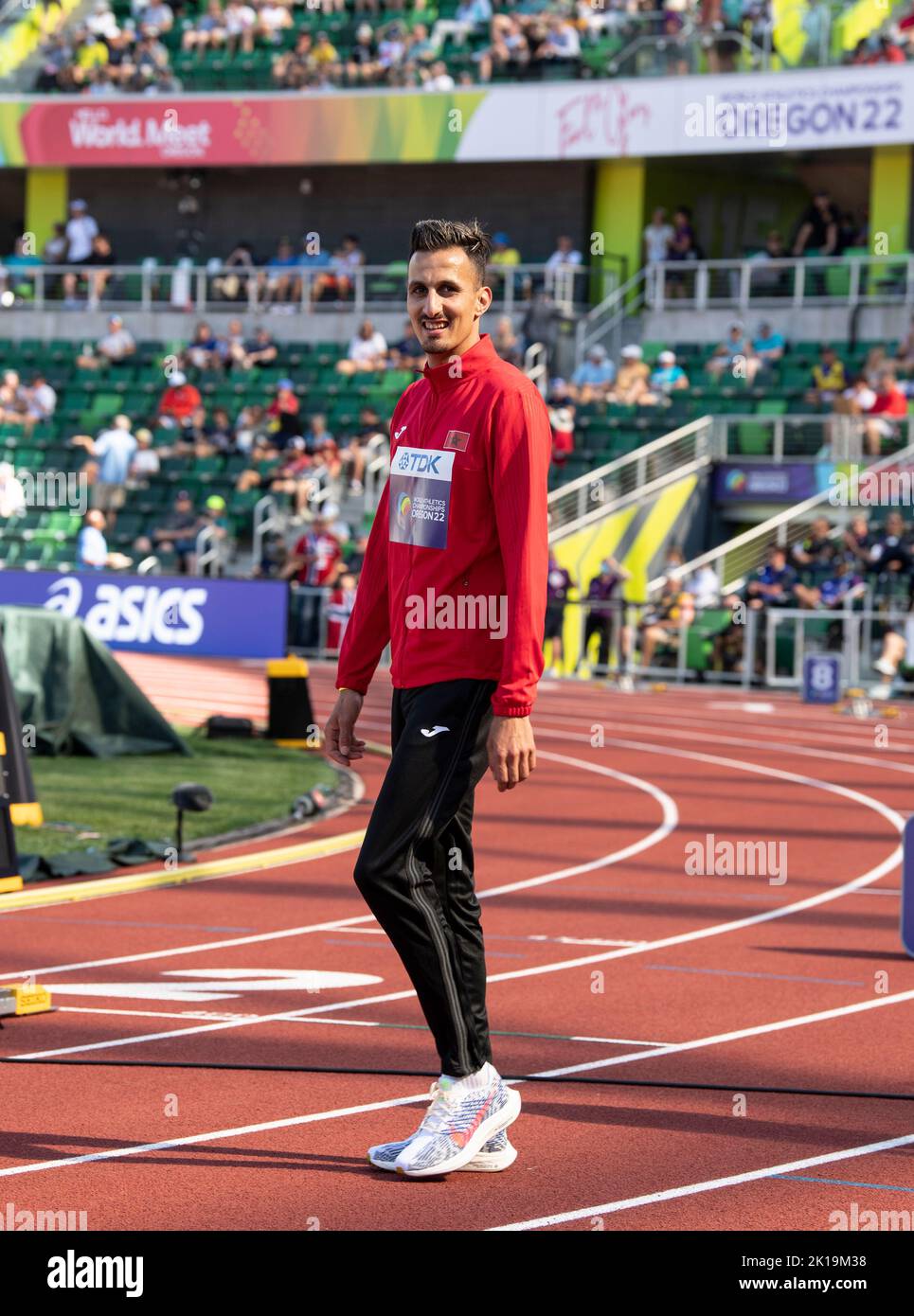Soufiane El Bakkali of Morocco gold medal ceremony for the men’s 3000m