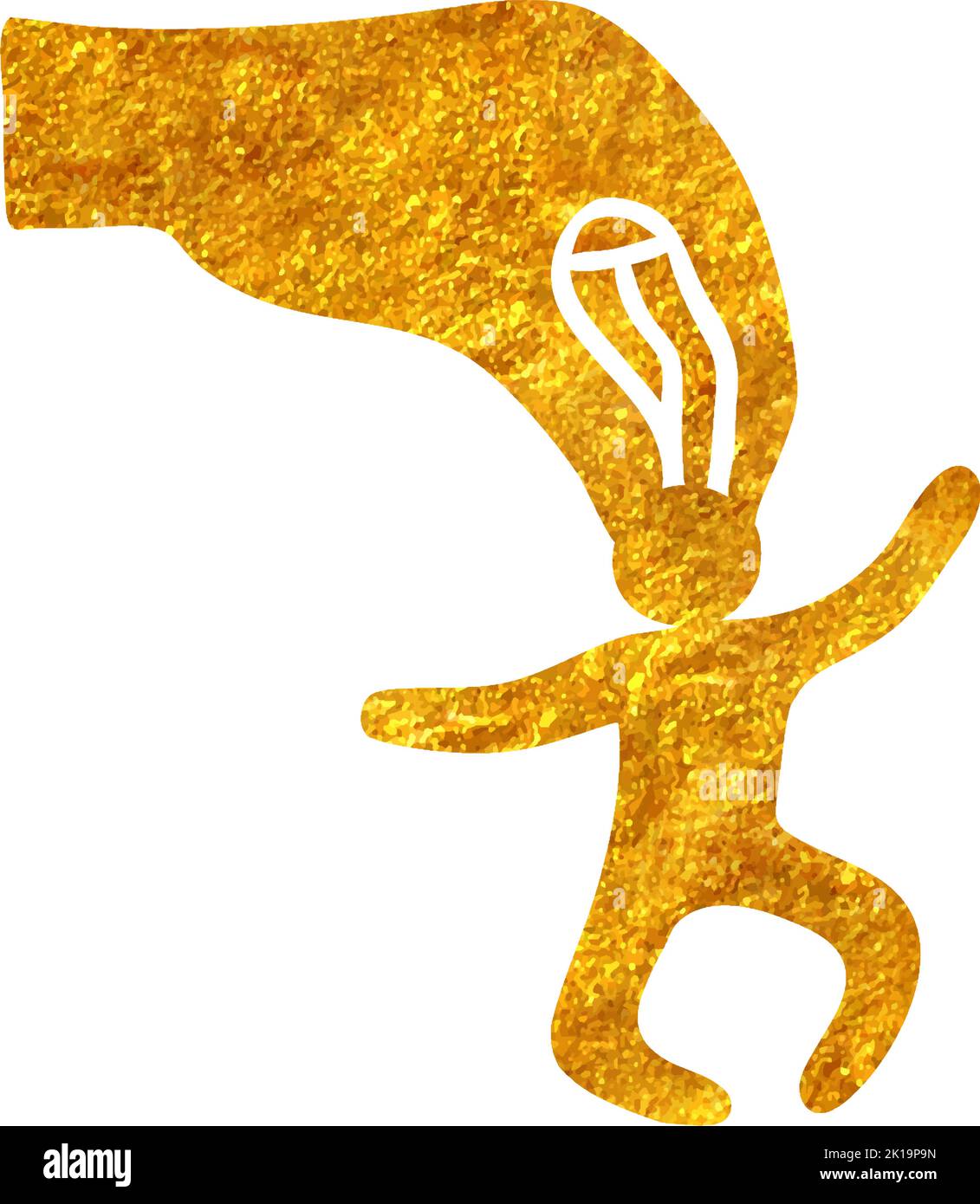 Hand drawn business concept icon in gold foil texture vector ...