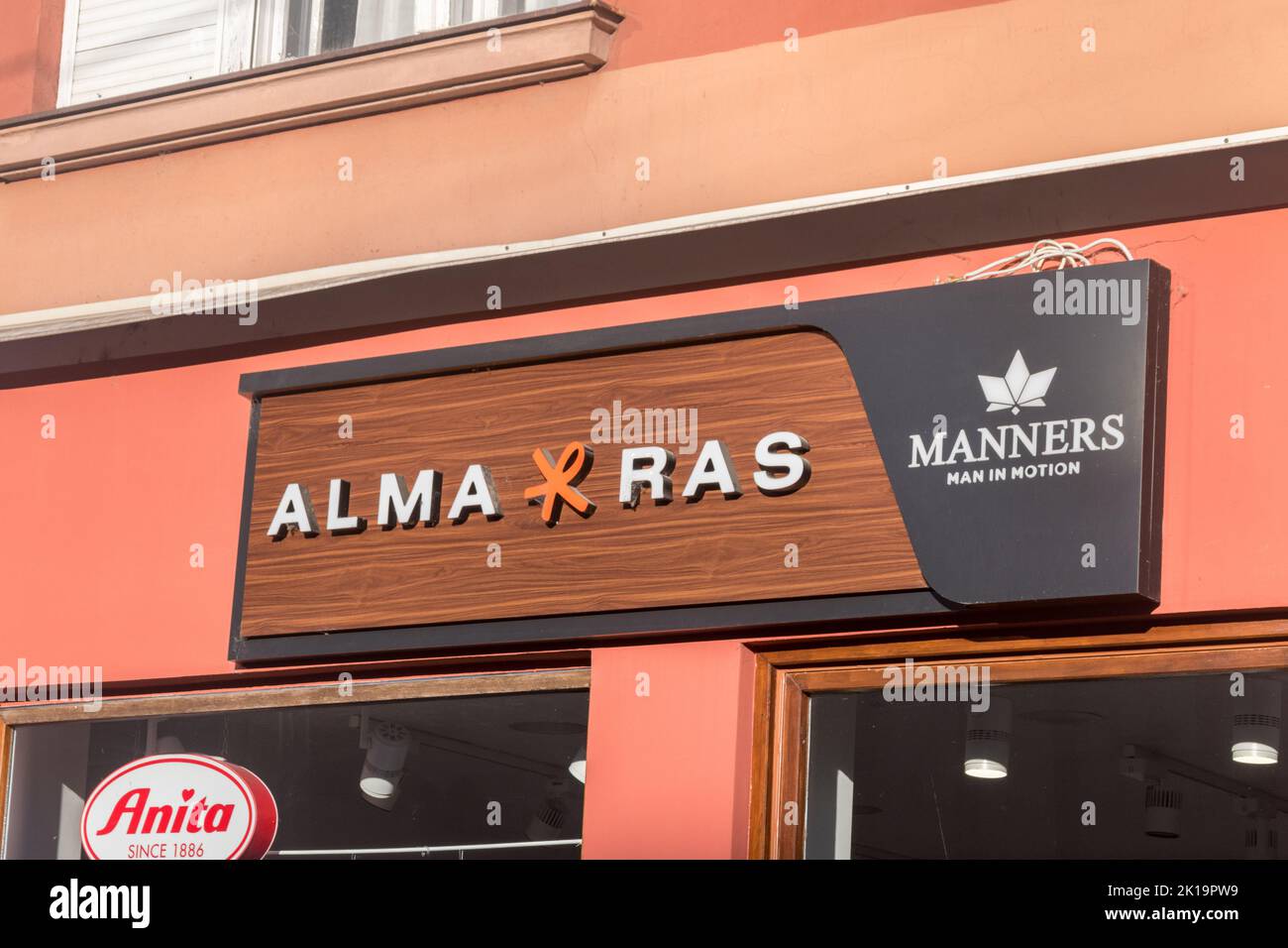 Maribor, Slovenia - June 2, 2022: Logo and sign of Alma Ras Stock Photo ...