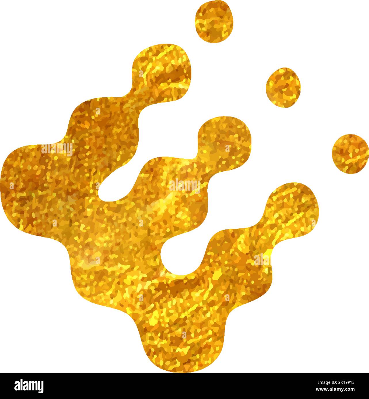 Hand drawn Printing raster dots icon in gold foil texture vector illustration Stock Vector