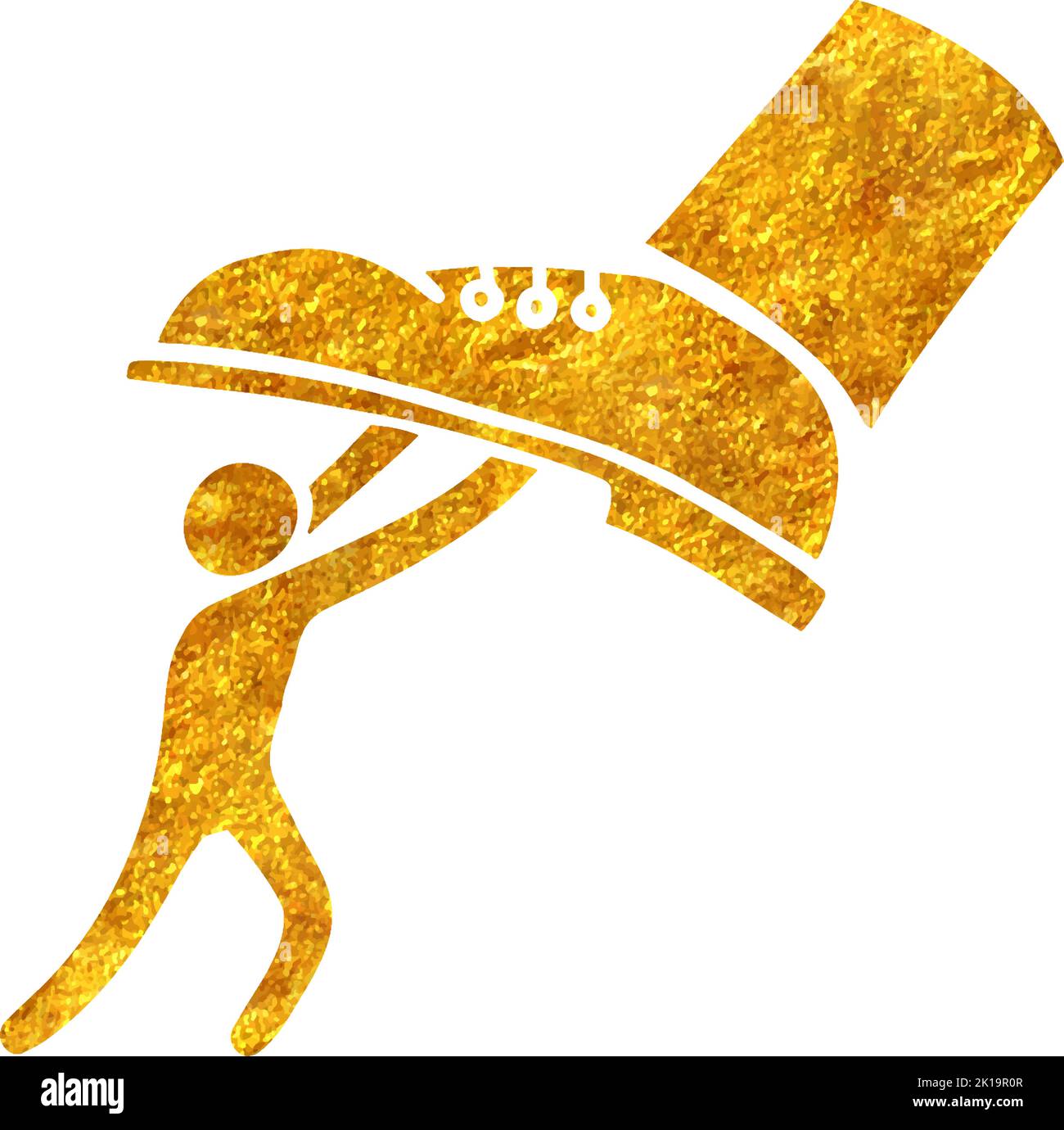 Hand drawn business concept icon in gold foil texture vector ...