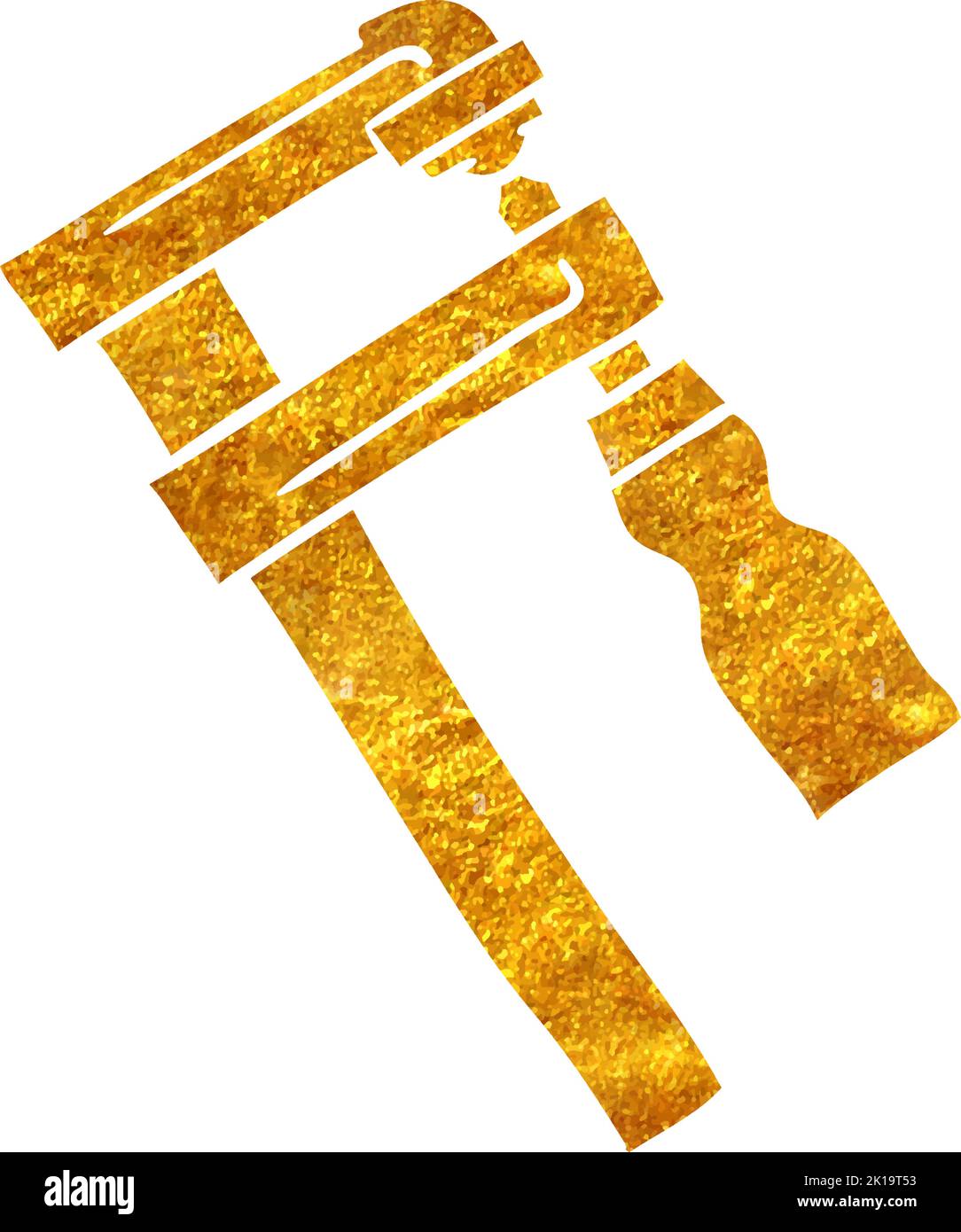 Hand drawn gold foil texture Woodworking clamp illustration Stock ...