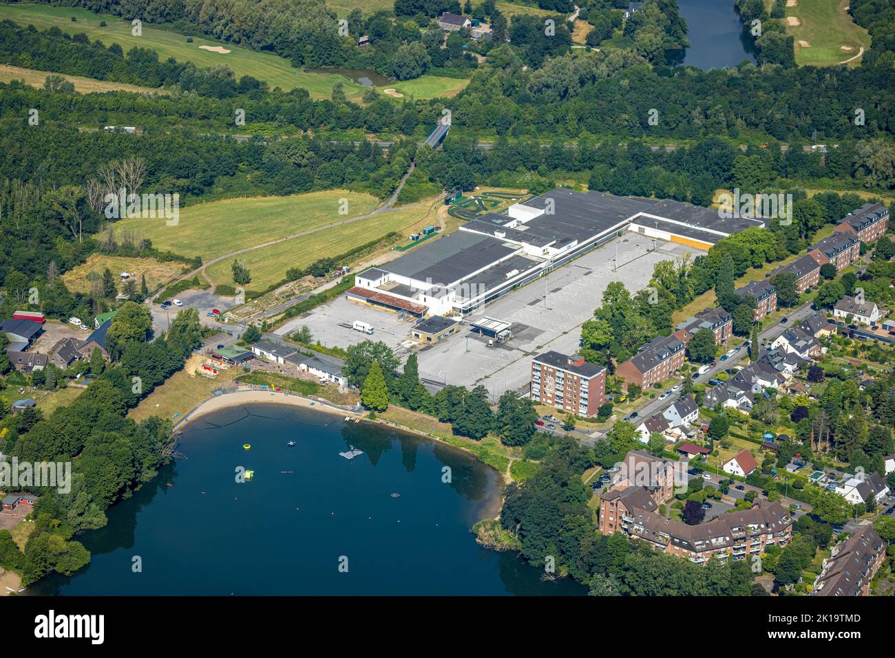 Aerial view, outdoor pool Großenbaum and former real area, Großenbaum
