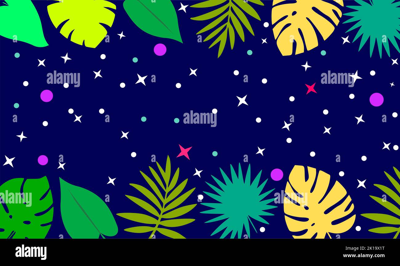 leaves border background vector design. Stock Vector