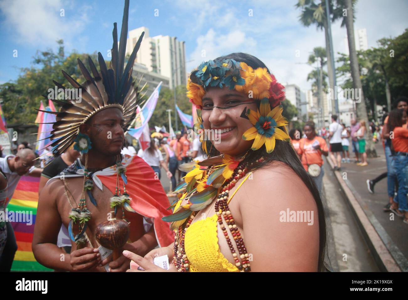 salvador, bahia, brazil - september 7, 2022: Indigenous people of the