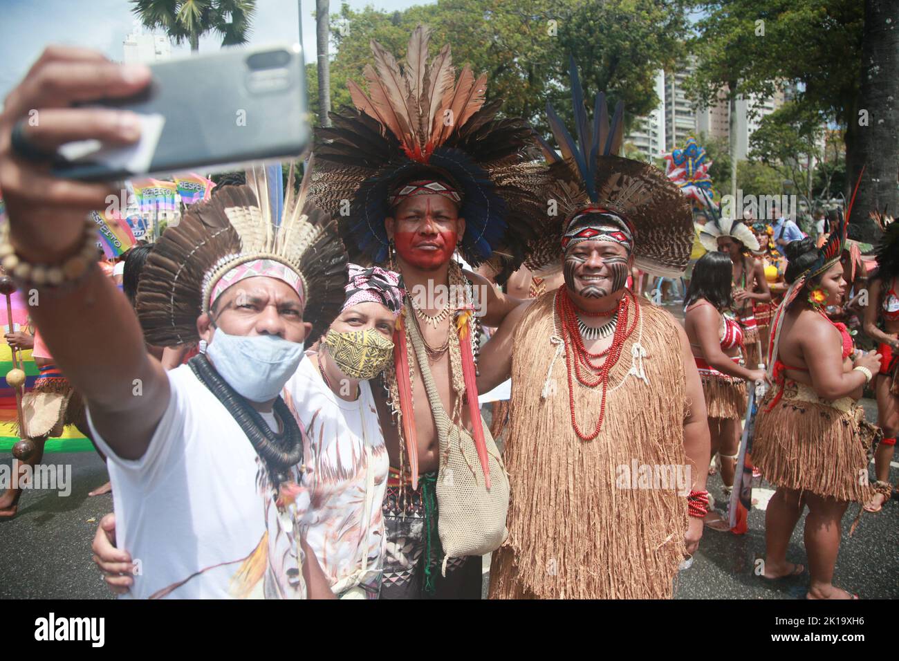 salvador, bahia, brazil - september 7, 2022: Indigenous people of the