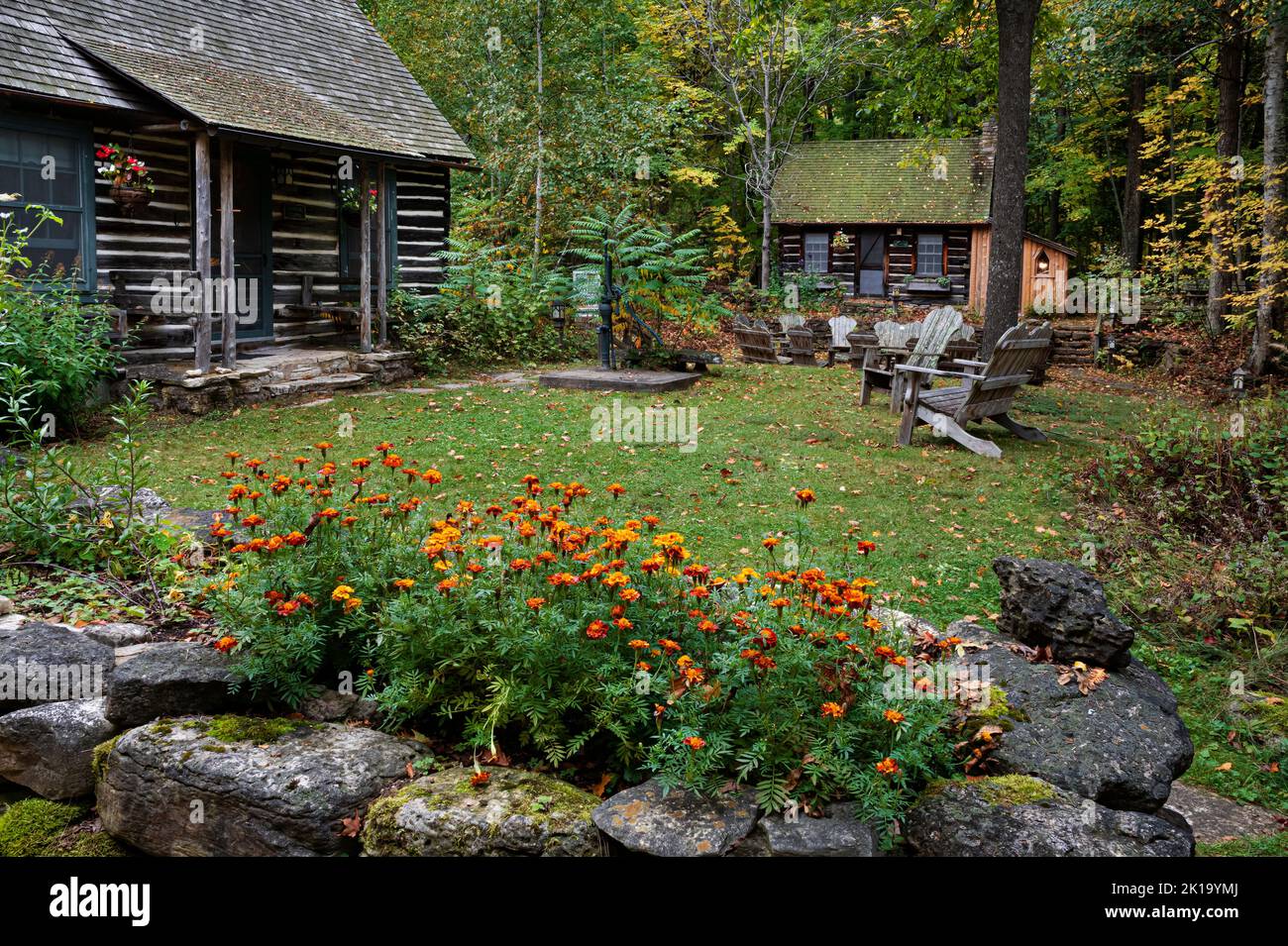 The "Five Dorm" faces the lodge building, central campus and has it's