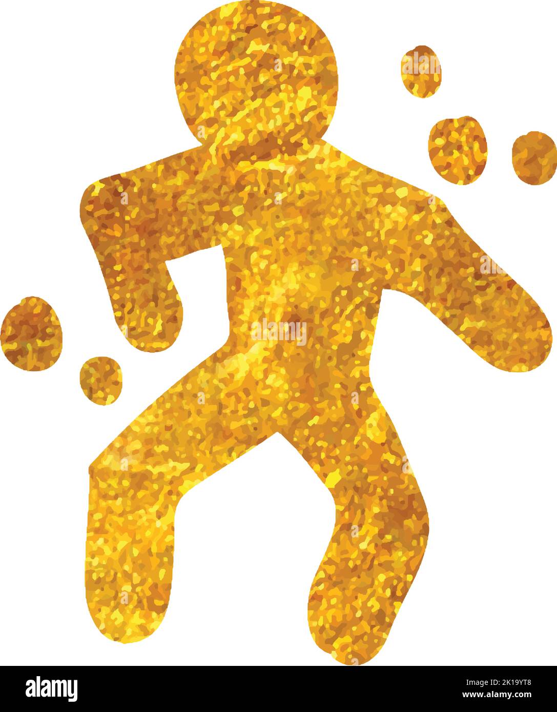 Hand drawn Crime victim icon in gold foil texture vector illustration ...
