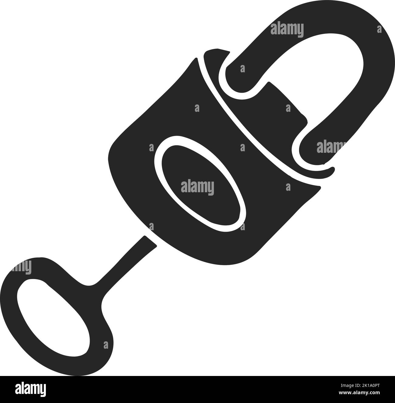 Hand drawn key and padlock vector illustration Stock Vector Image & Art ...