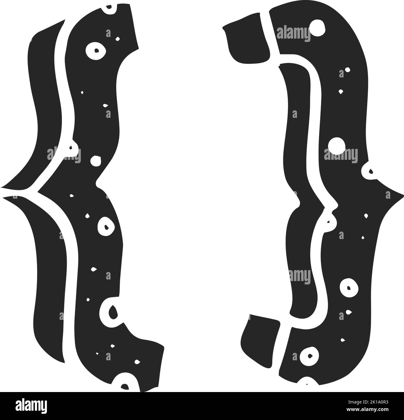 Hand drawn mathematics symbol braces vector illustration Stock Vector