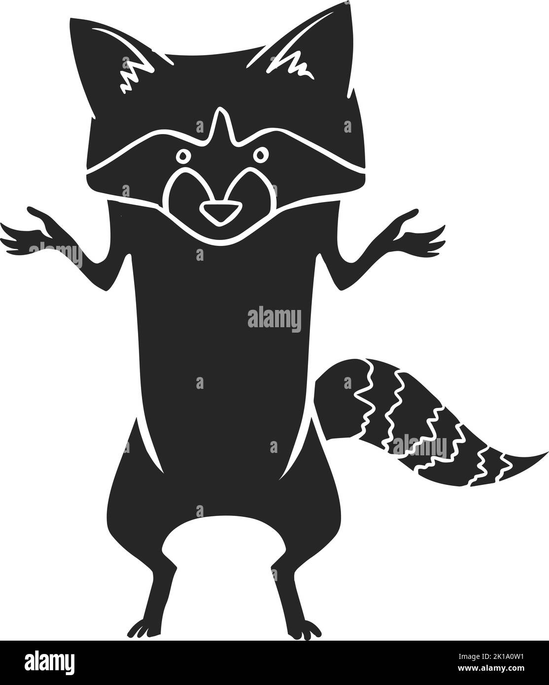 Cartoon raccoon vector vectors Black and White Stock Photos & Images ...