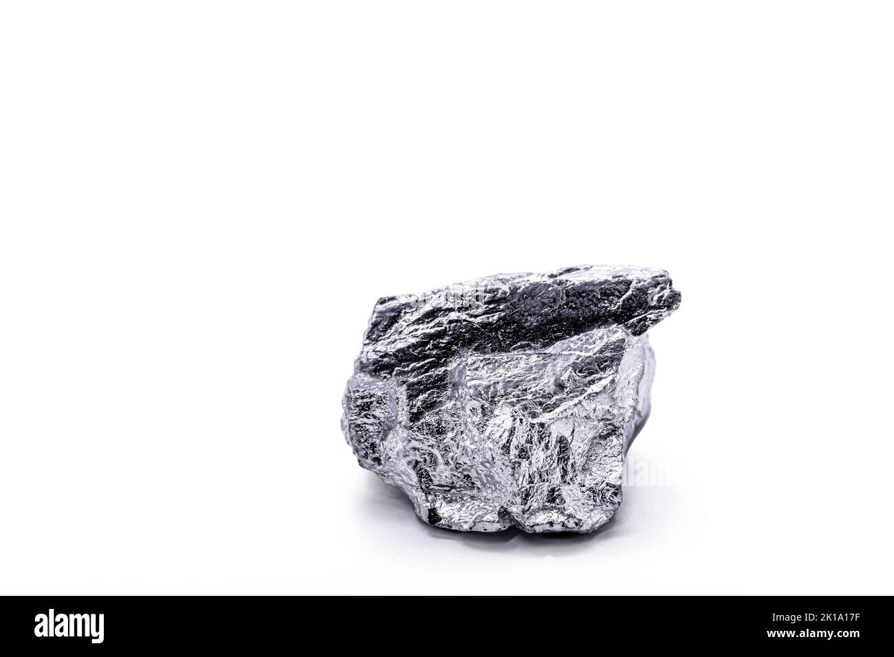 Iridium is a metallic chemical element belonging to the class of transition metals, silver. Used in high strength alloys that can withstand high tempe Stock Photo