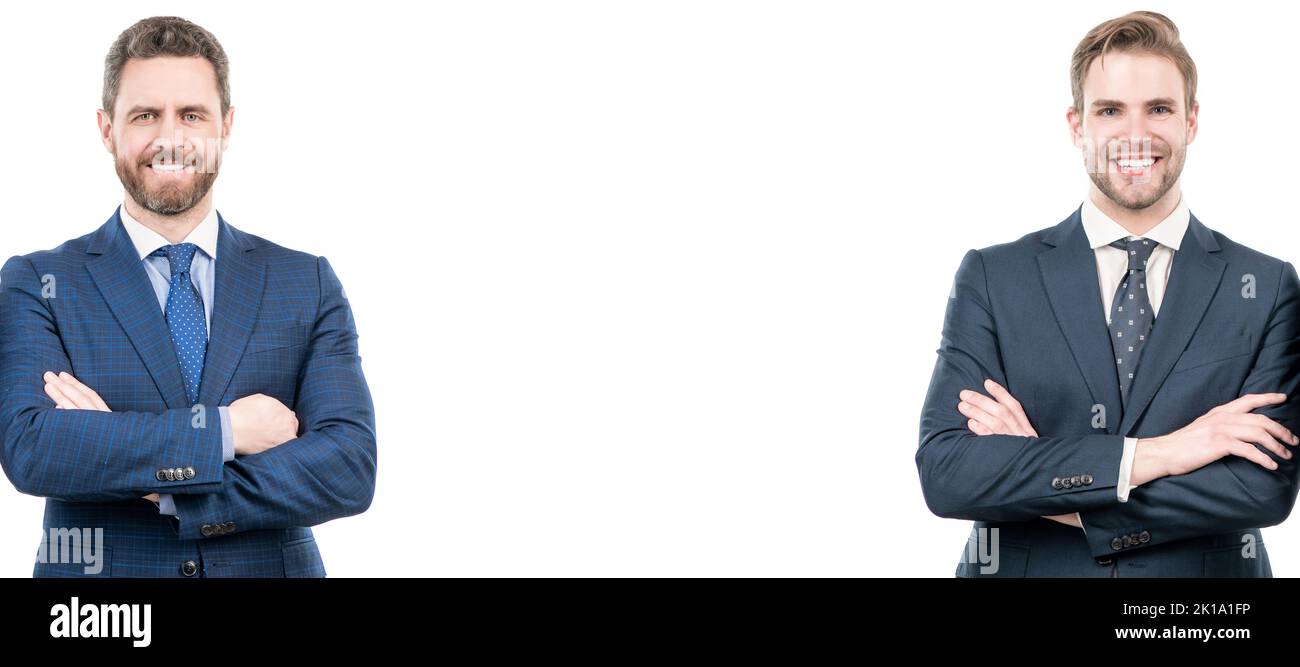 Man face portrait, banner with copy space. businessmen isolated on ...