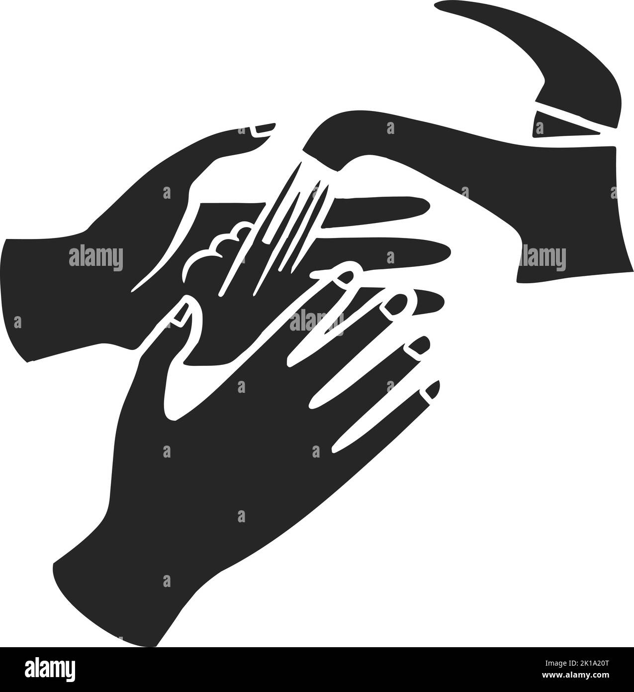 Hand drawn icon hand wash drawing. vector illustration Stock Vector