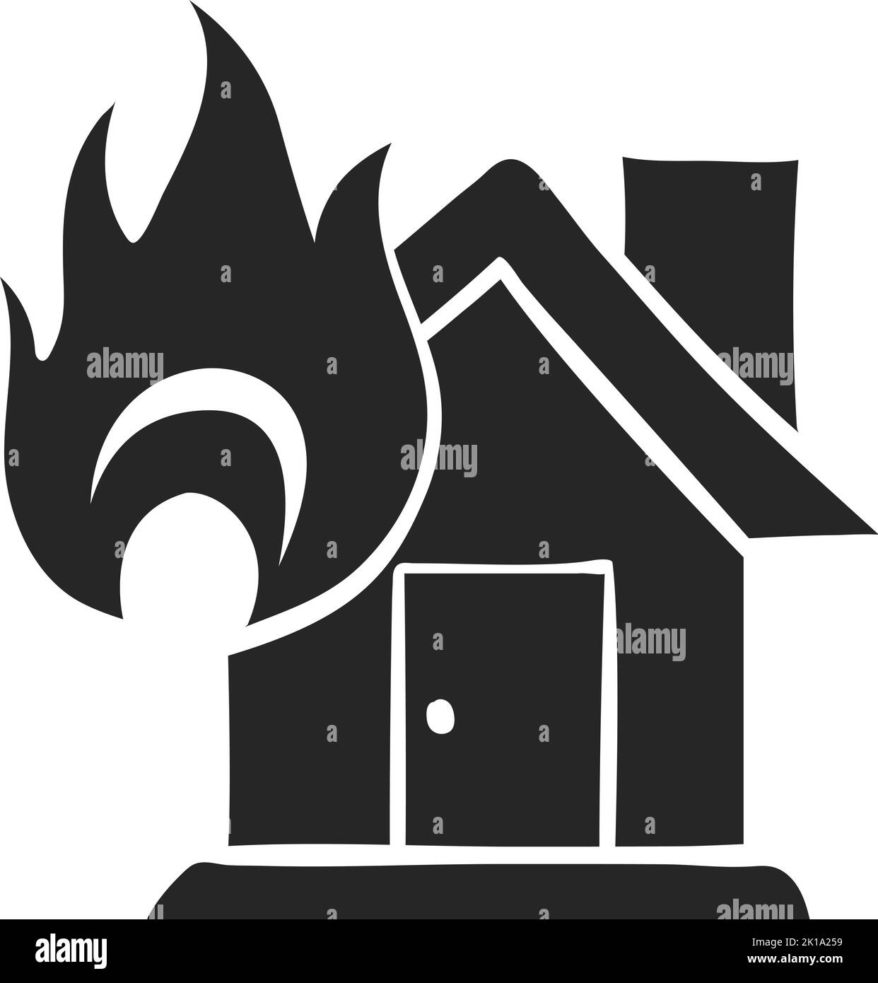 Hand drawn House fire vector illustration Stock Vector Image & Art Alamy