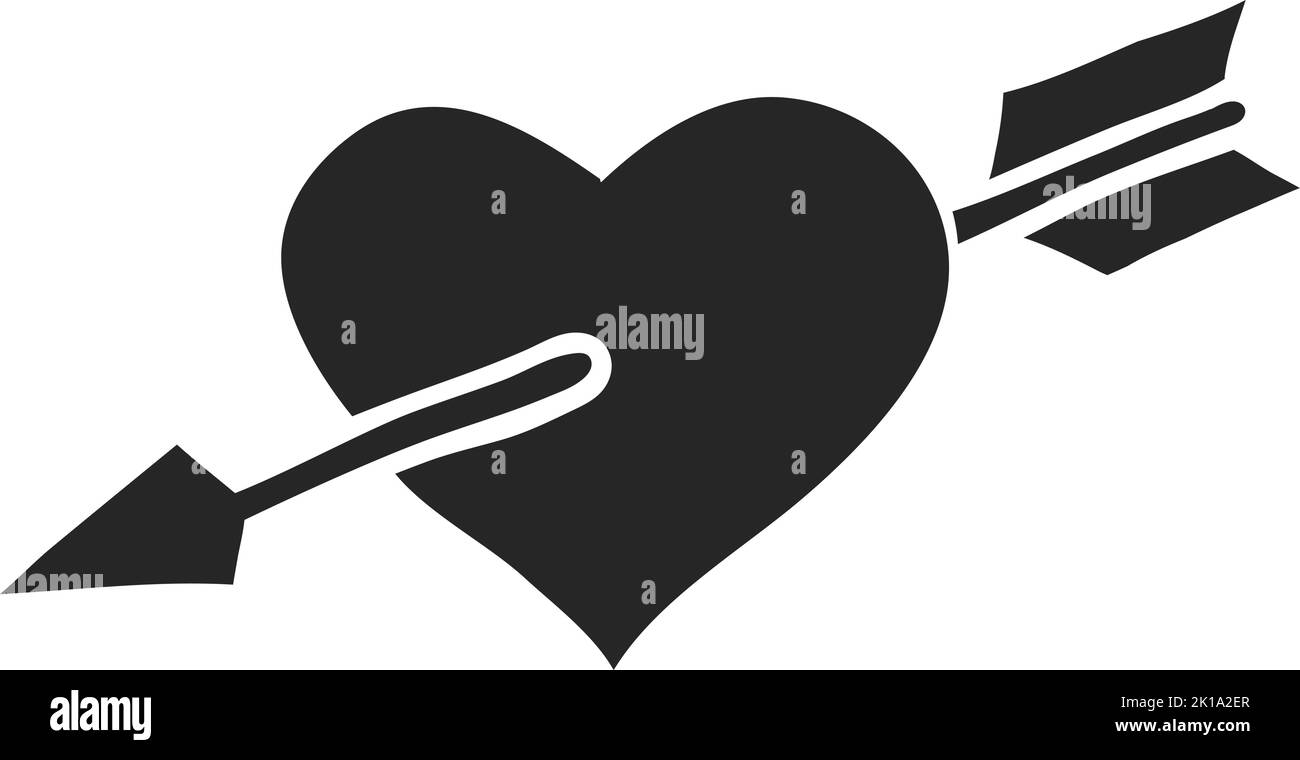 Hand drawn Arrow heart vector illustration Stock Vector Image & Art Alamy