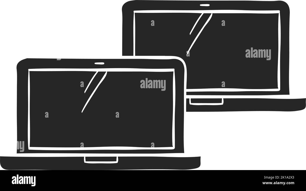 Hand drawn Laptops vector illustration Stock Vector Image Art Alamy