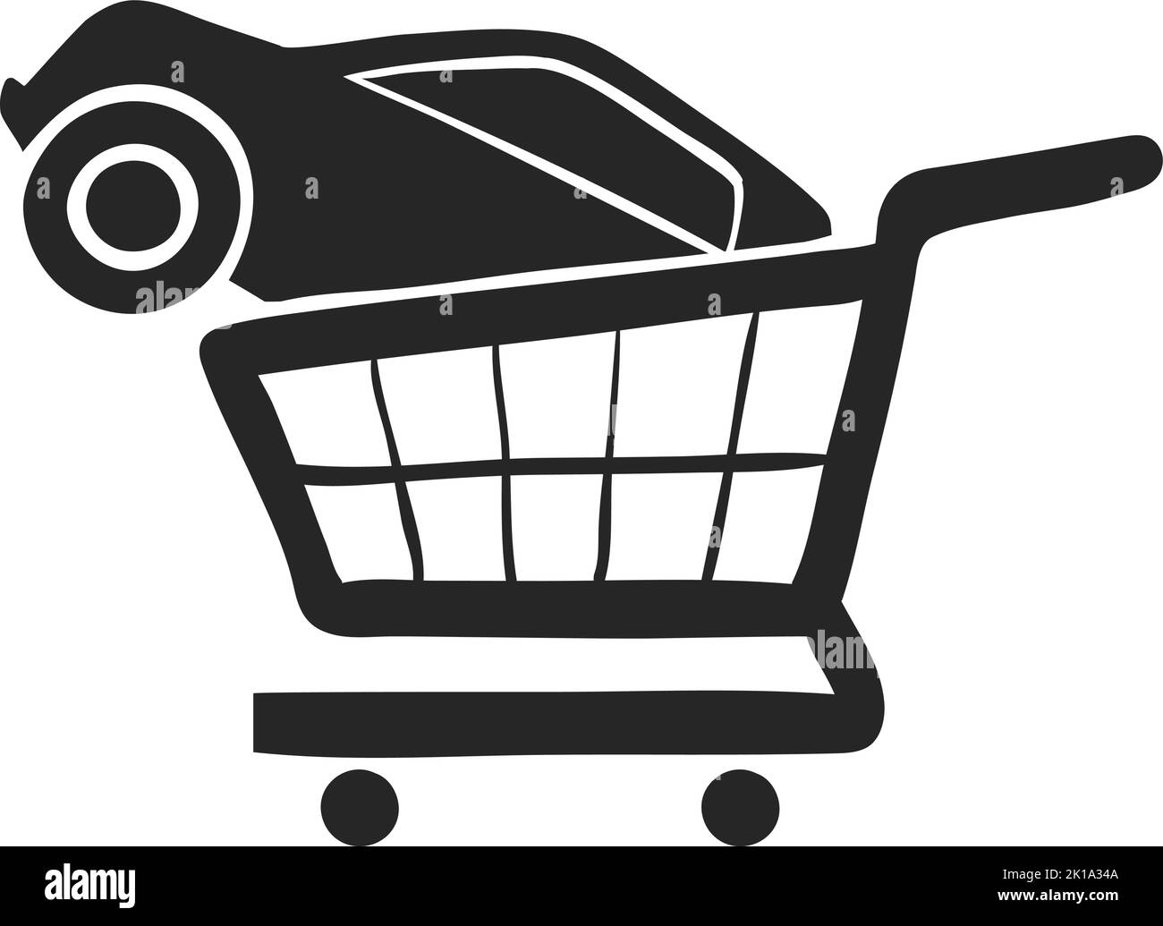 Hand drawn Car shopping vector illustration Stock Vector Image &amp; Art ...