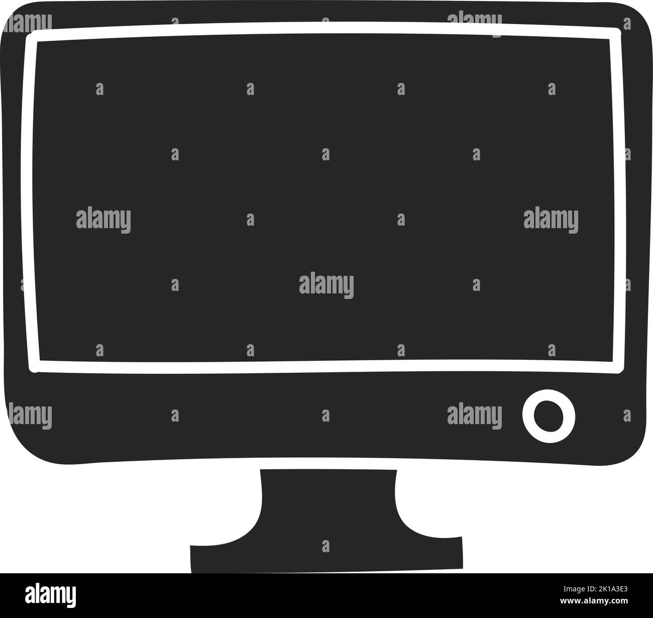 Hand drawn Desktop computer vector illustration Stock Vector Image