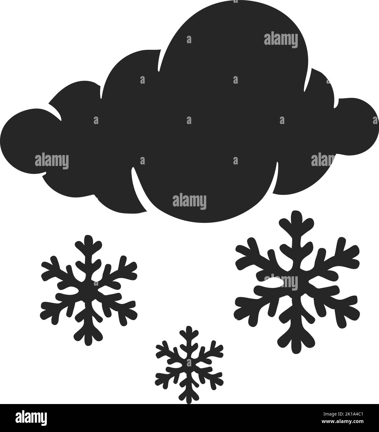 Hand drawn Weather overcast snowing vector illustration Stock Vector ...