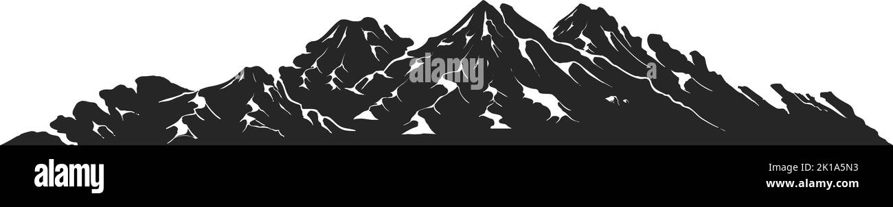 Hand drawn mountains vector illustration Stock Vector Image & Art - Alamy