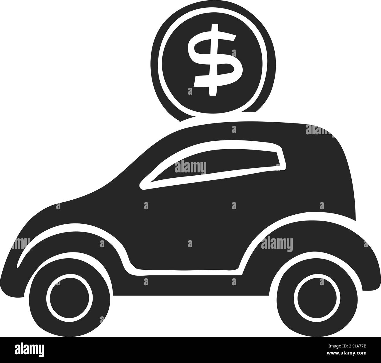 Hand drawn Car piggy bank vector illustration Stock Vector