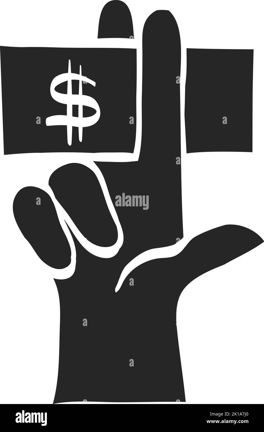 Hand drawn Hand holding money vector illustration Stock Vector Image ...