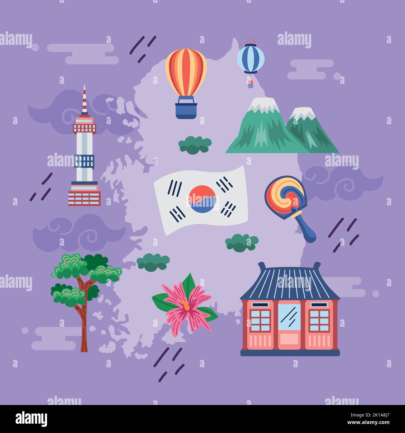 nine korean culture set icons Stock Vector Image & Art - Alamy