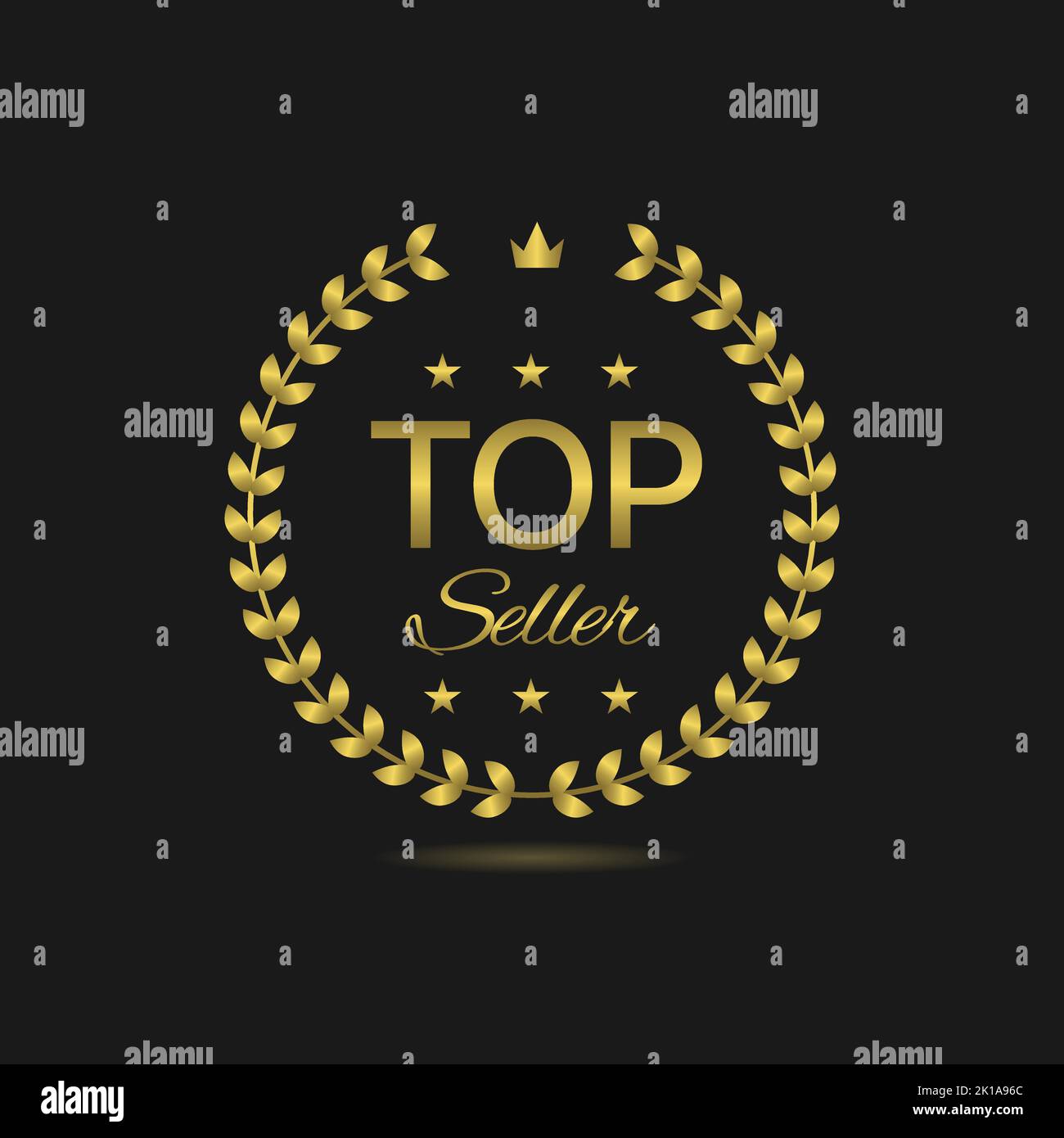 Top seller golden laurel wreath label Stock Vector Image & Art - Alamy