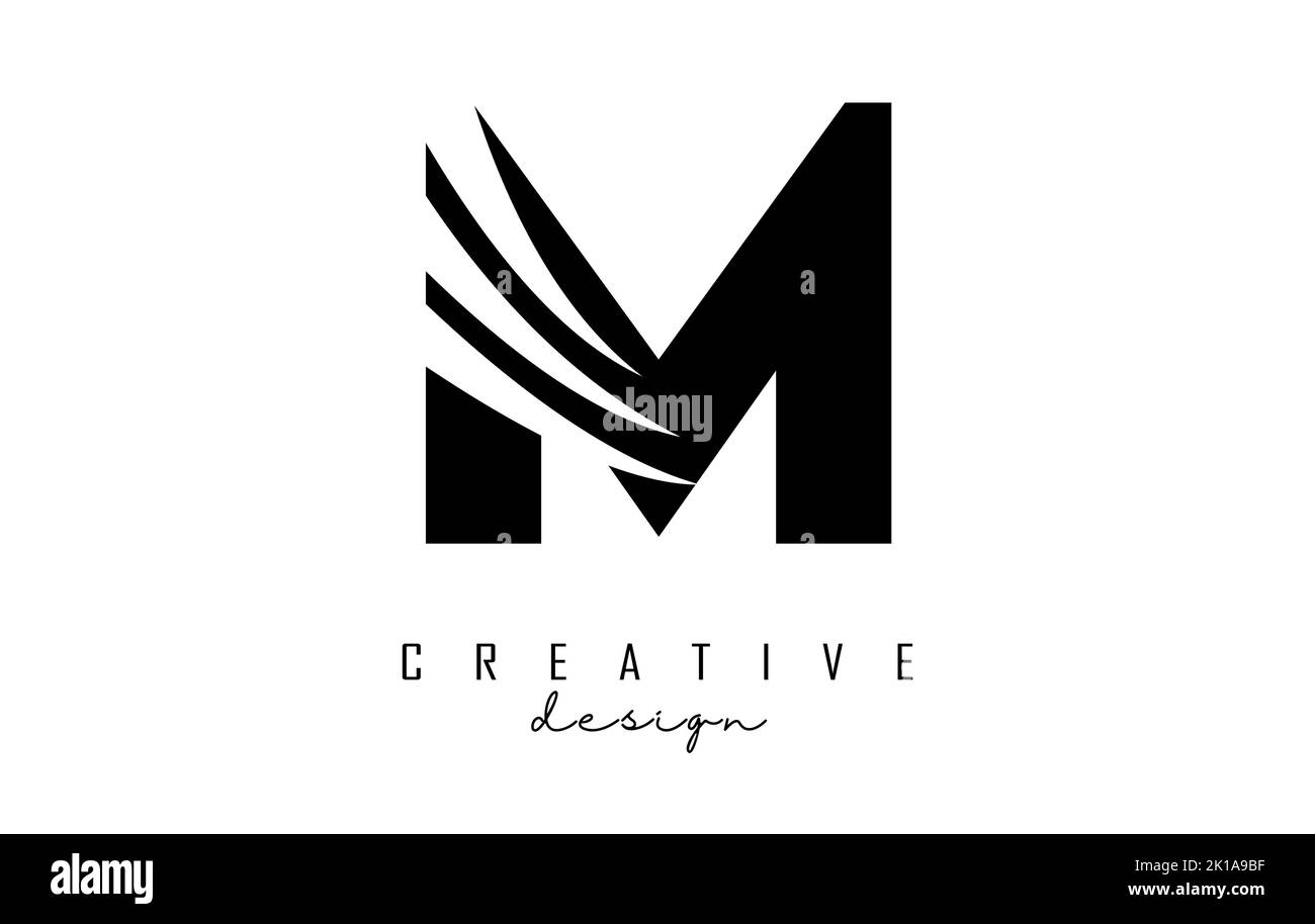 Black Letter M Logo With Leading Lines And Negative Space Design black-letter-m-logo-with-leading-lines-and-negative-space-design