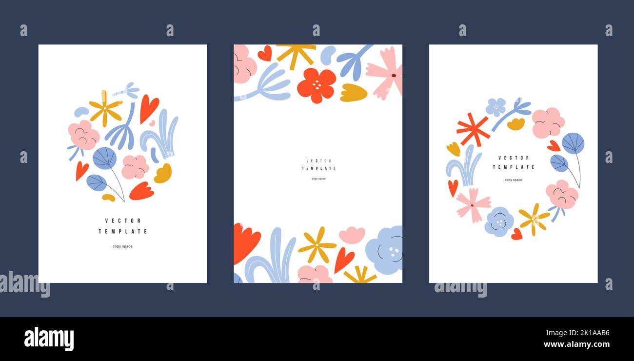 Vertical posters with abstract flower design, contemporary poster
