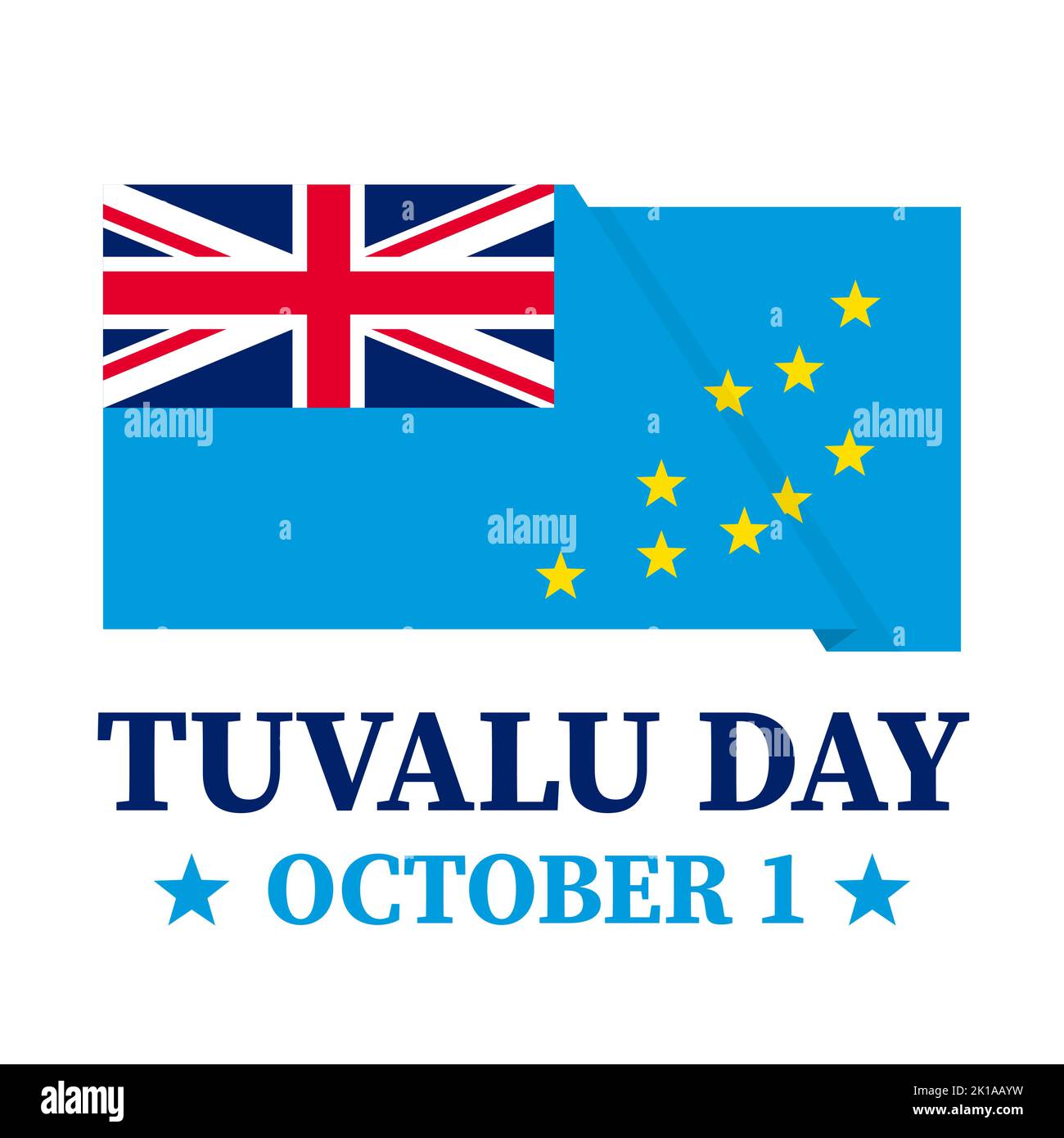 Tuvalu Independence Day typography poster. National holiday on October