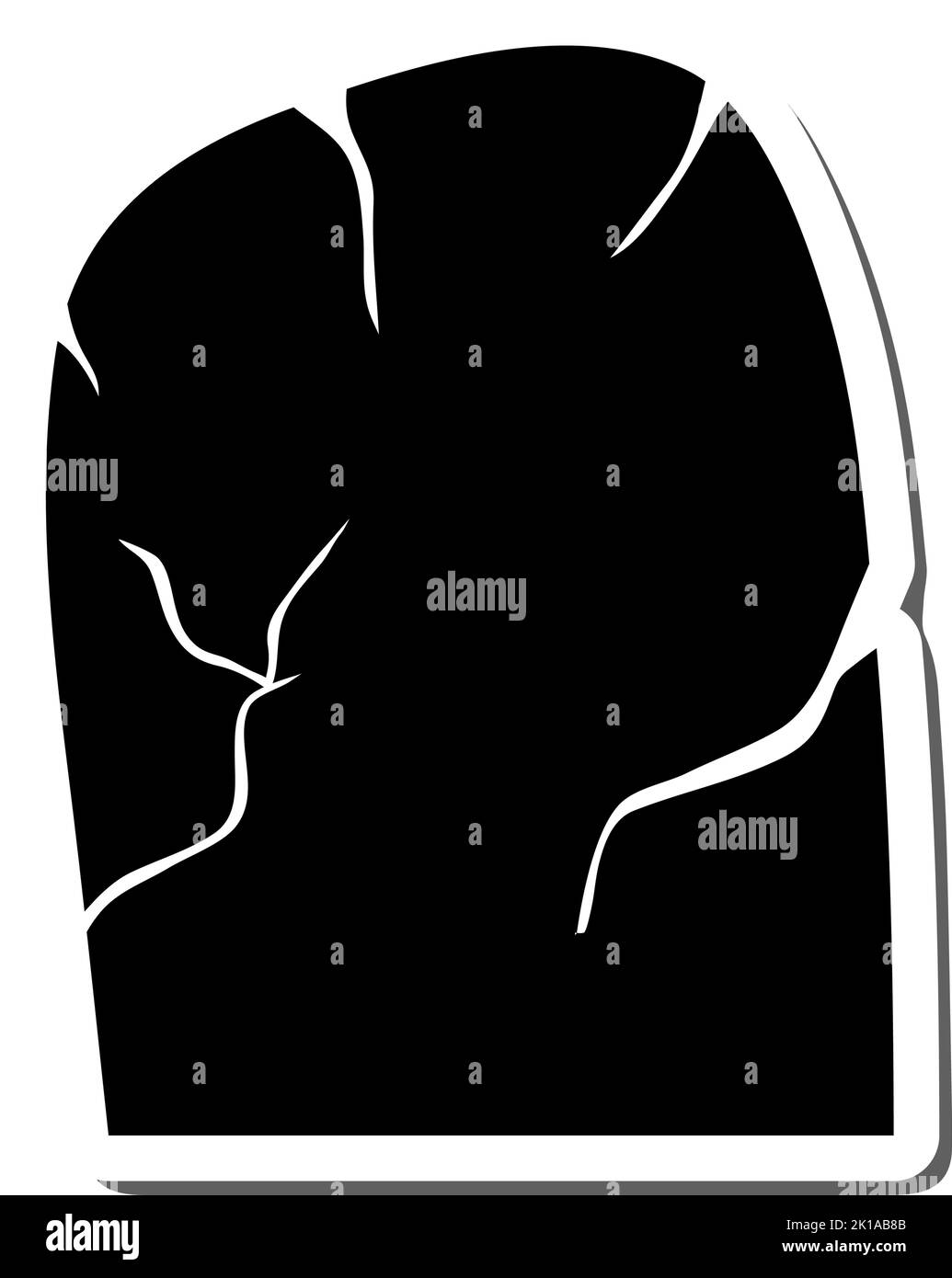 Halloween Holiday Element. Cemetery Grave Stone Sticker With Shadow ...