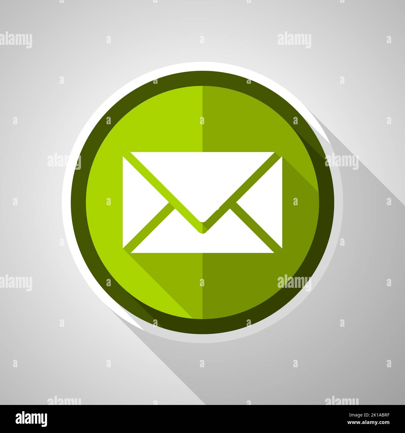 Email, envelope green vector icon, flat design letter symbol Stock Vector
