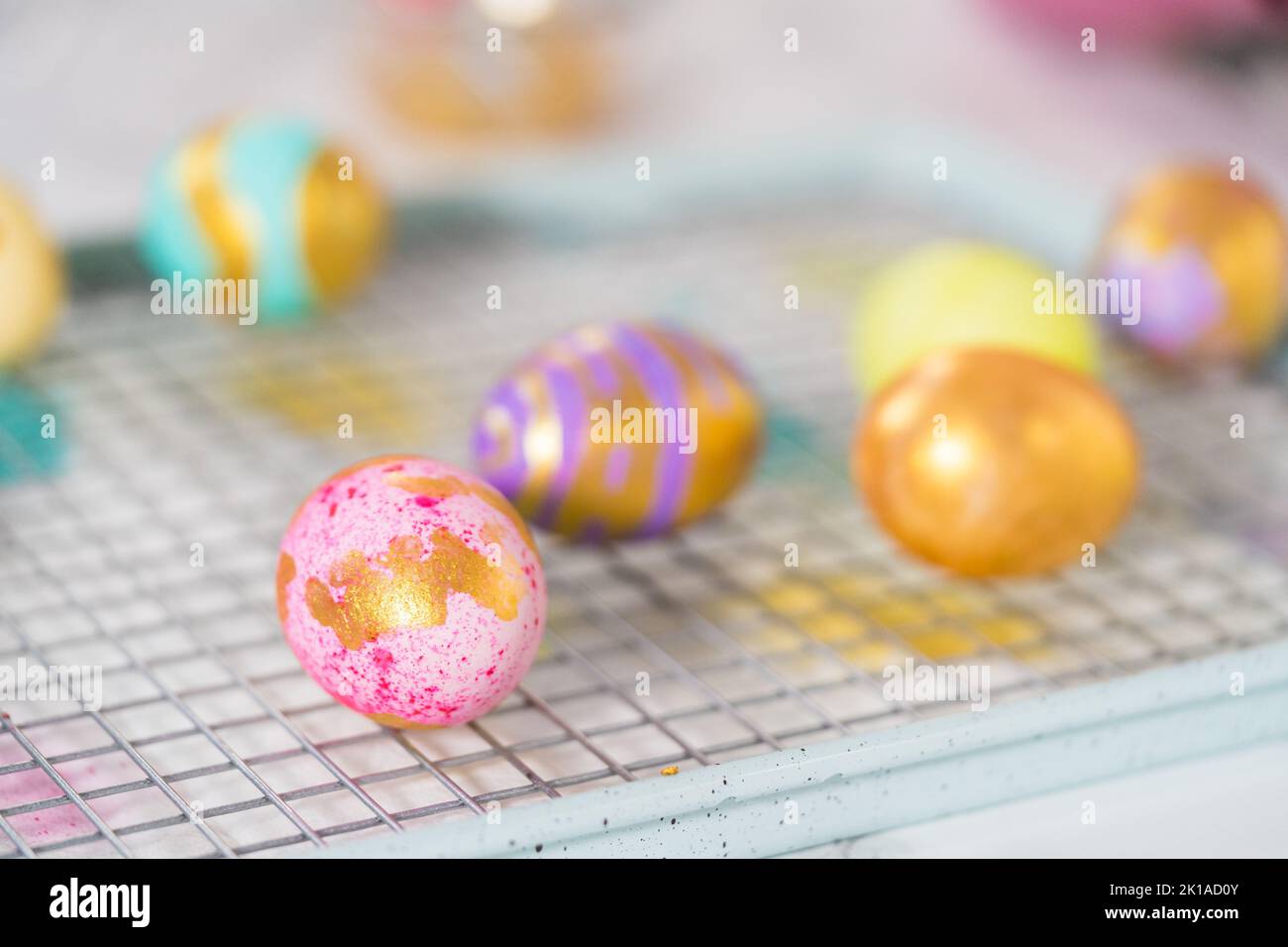 Easter egg coloring Stock Photo - Alamy